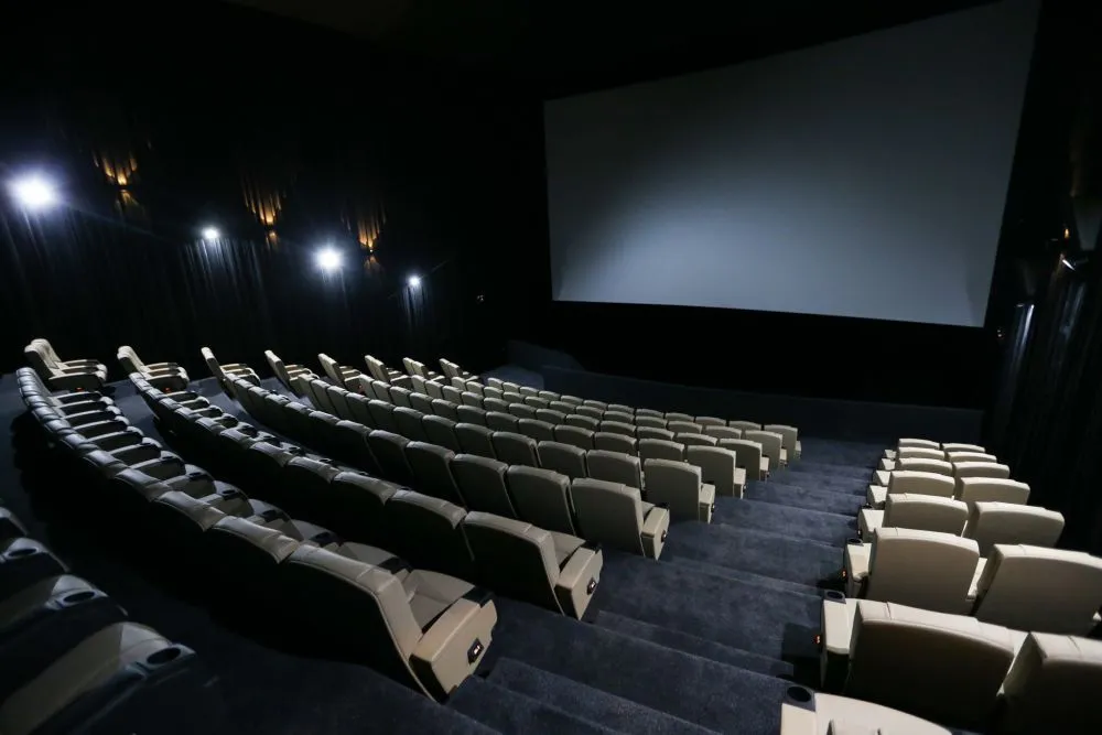 Rows of seats facing a cinema screen