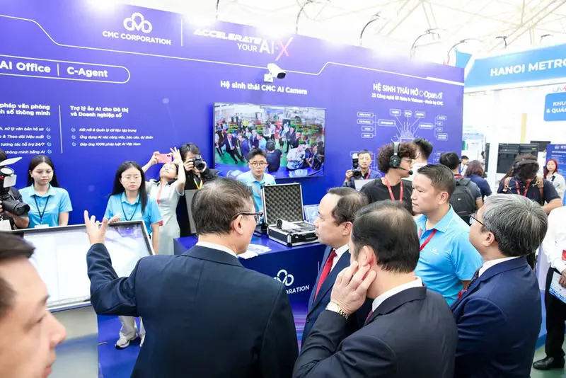 Computer screens displaying office workflows and image analysis interfaces