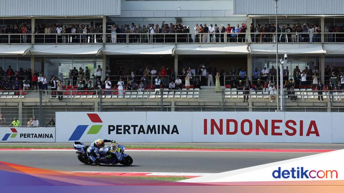 Motorcycle racing circuit with grandstands beside the track