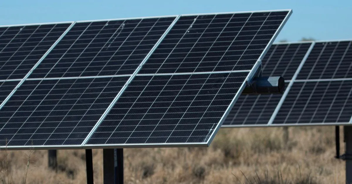 Solar panels at a renewable energy facility