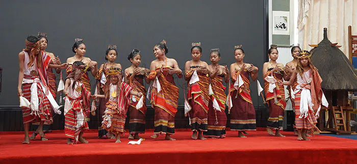 Woven tais cloth displaying traditional patterns