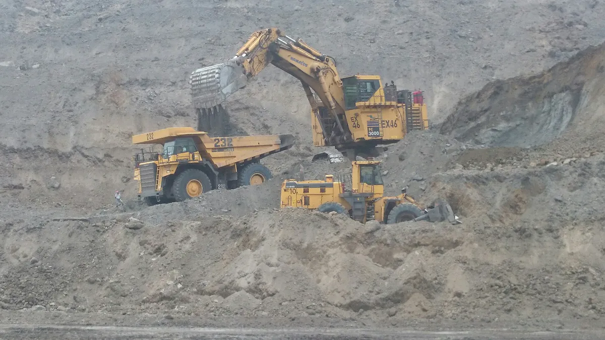 Coal mining equipment at an open-pit mine
