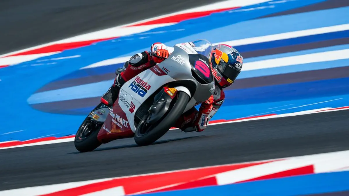 Racing motorcycles on a circuit