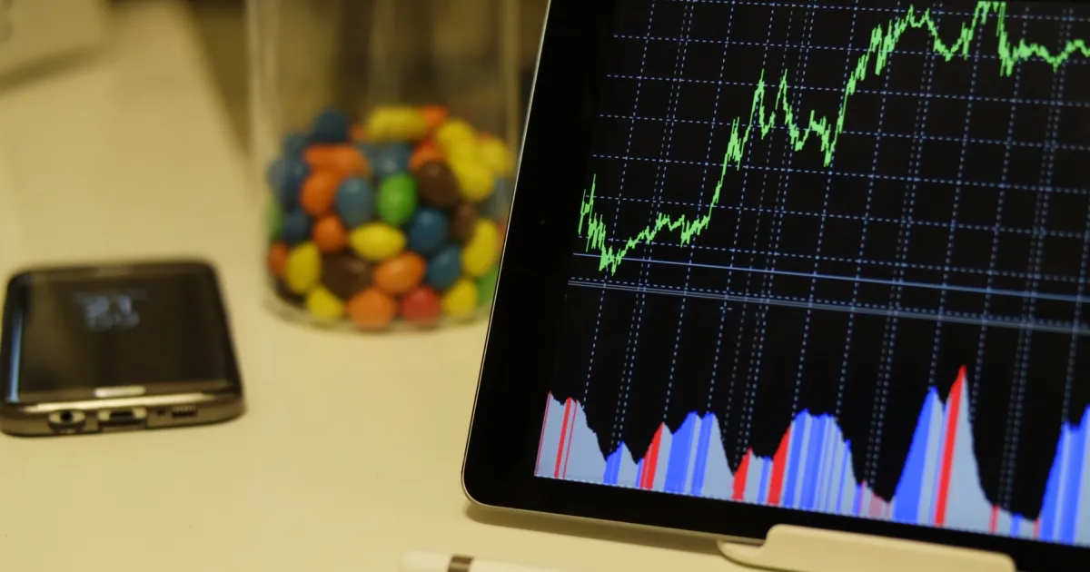 Illustration of a stock market chart with share price figures