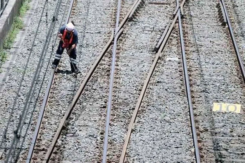 Railway tracks extending into the distance