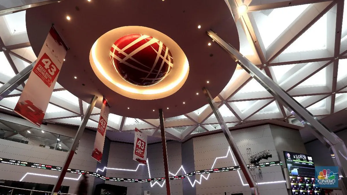 Illustration of share prices on a stock market trading screen
