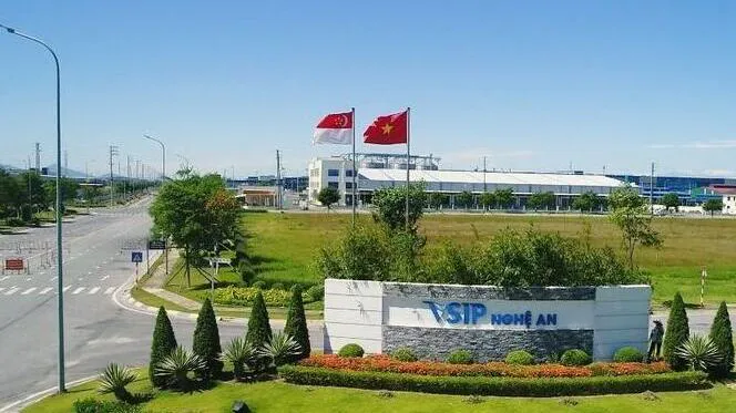 Industrial buildings and access roads in Vietnam