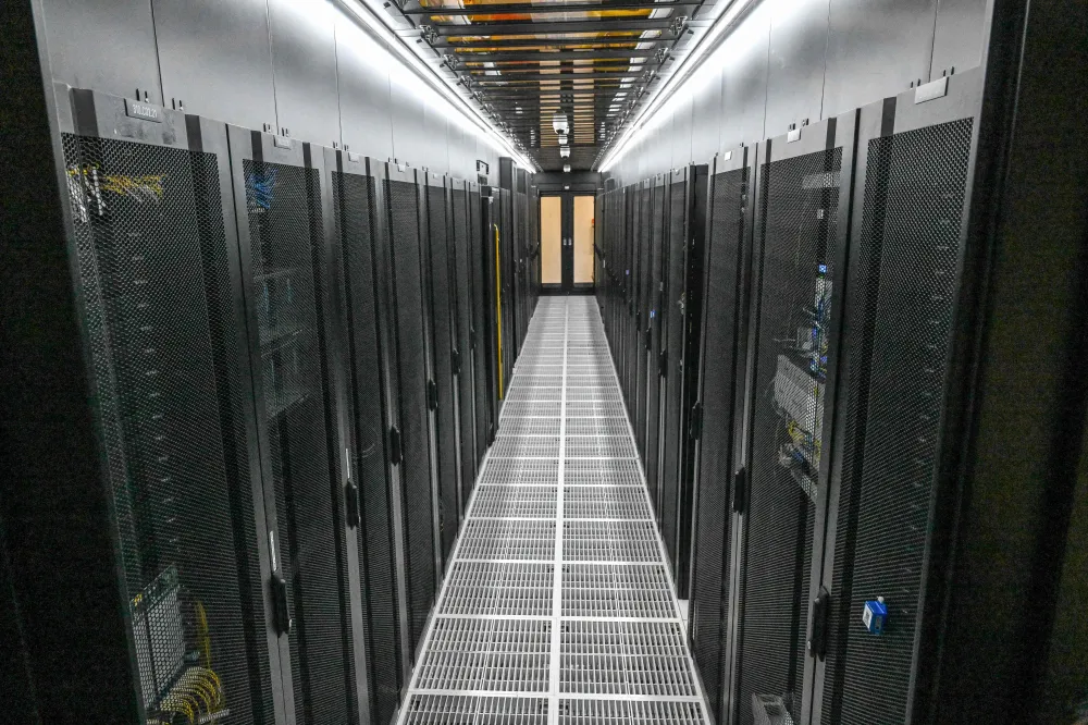 Electricity transmission lines supplying a data centre facility