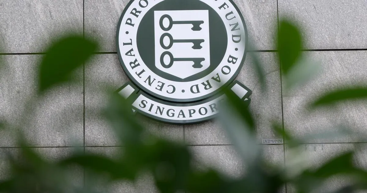 Illustration of retirement savings documents and Singapore dollar notes