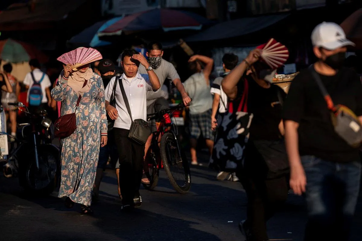 Urban street under bright sunshine in the Philippines