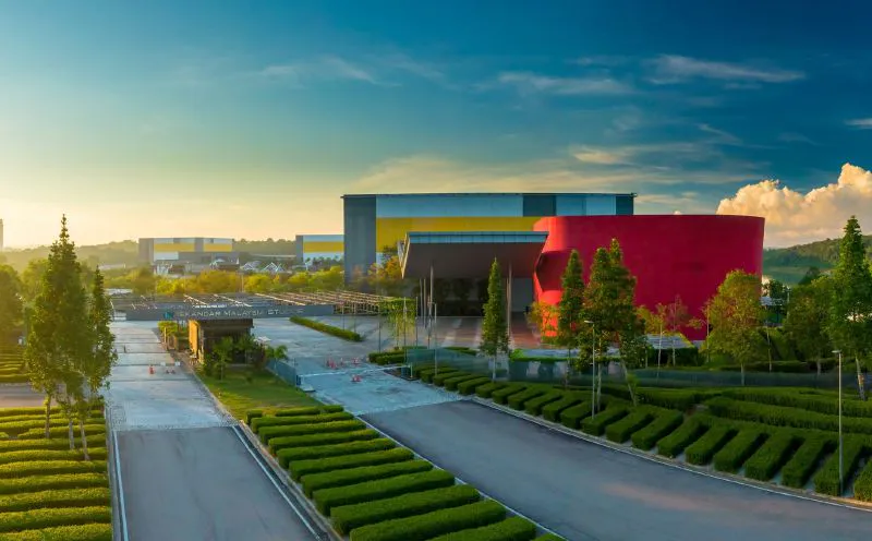 Industrial buildings and transport infrastructure in Johor