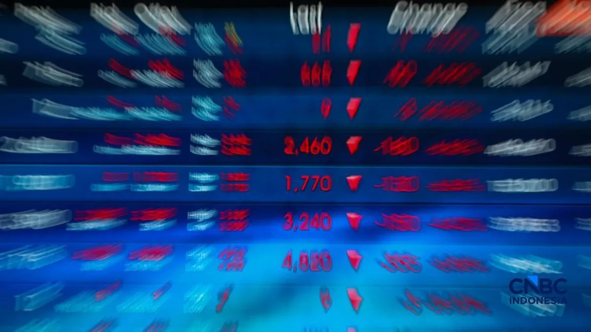 Stock market figures displayed on an electronic trading board