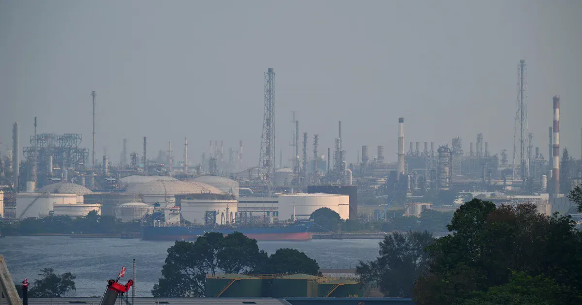 Gas pipelines and power generation facilities in an industrial setting