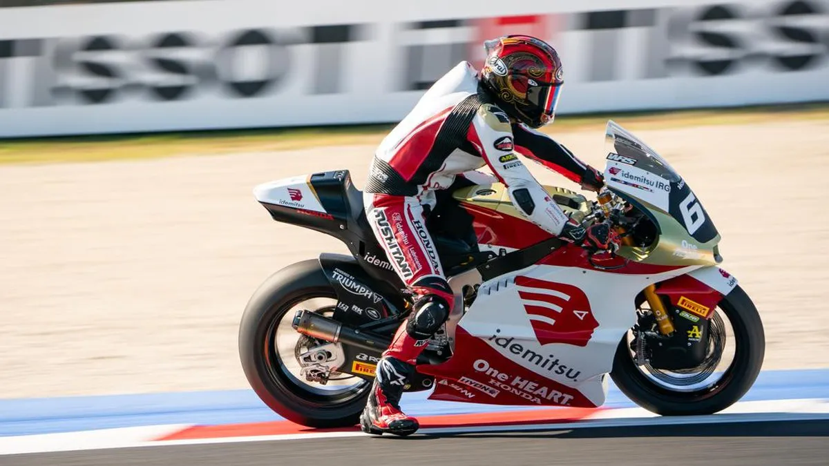 Racing motorcycles on a circuit