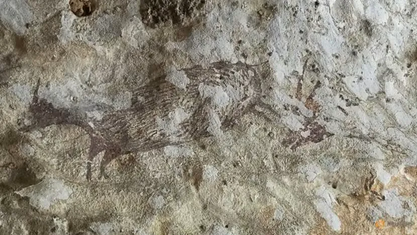 Limestone karst landscape and cave entrances in Sulawesi