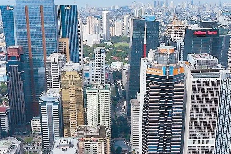 Urban skyline and road infrastructure in the Philippines