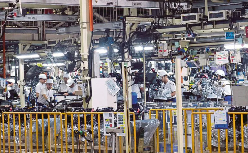 Industrial machinery on a manufacturing facility floor