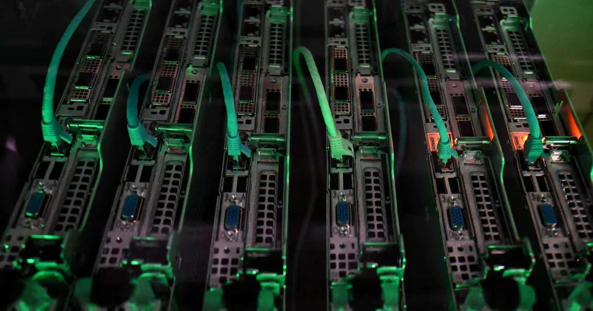 Server racks inside a data centre