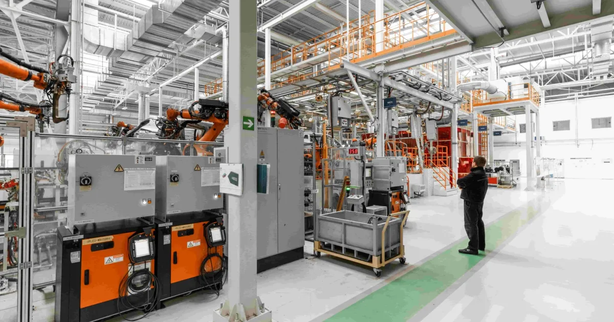 Industrial machinery on a factory production floor