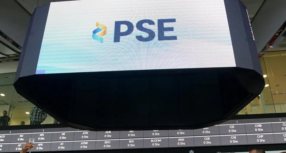 Stock market price board displaying share prices and index movements