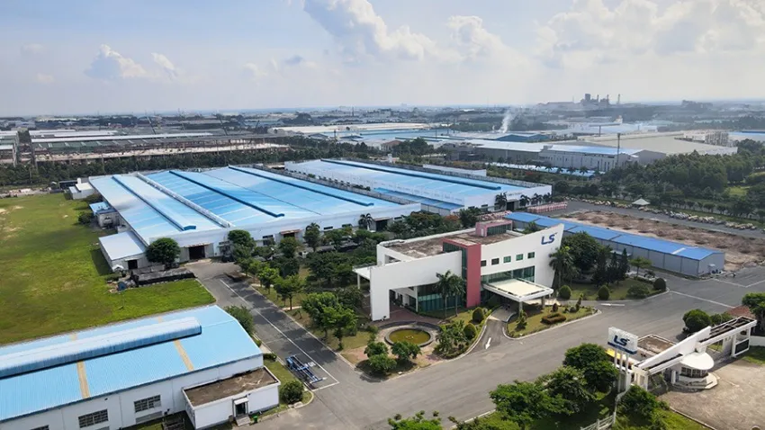 Industrial production equipment inside a manufacturing facility