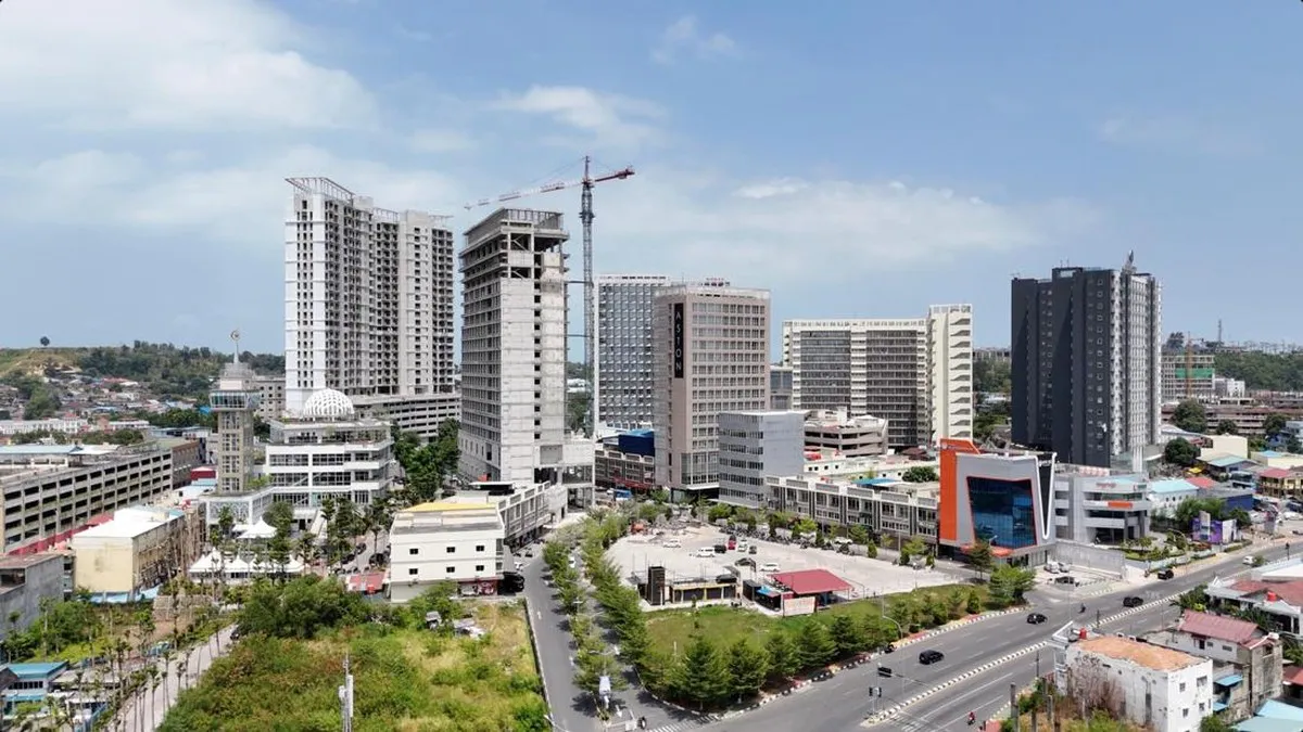 Industrial buildings and factory infrastructure on an Indonesian island