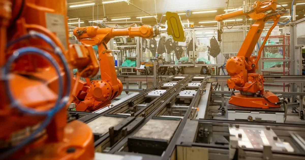 Industrial machinery on a factory production line