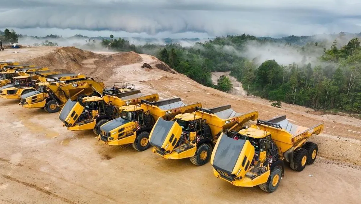 Exploration drilling equipment at a gold mining site