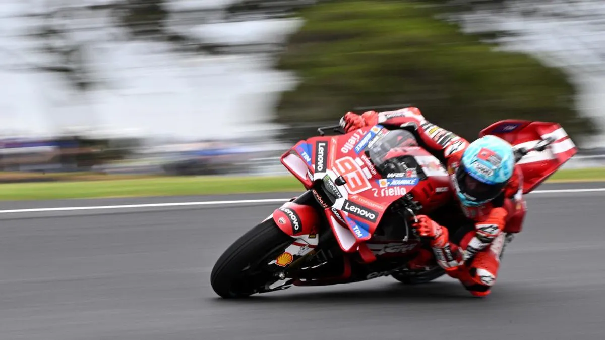 Racing motorcycles on a circuit