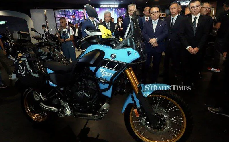 Motorcycles displayed inside a showroom