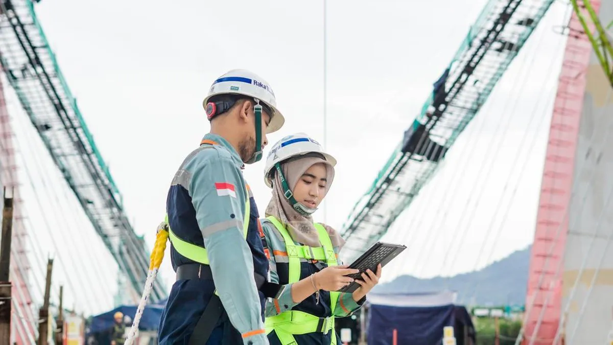 Construction equipment and structural framework at a building site
