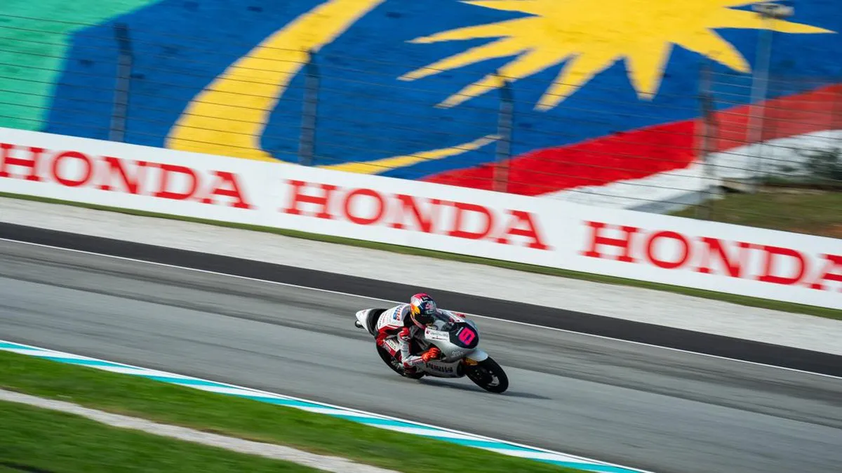 Motorcycle racing circuit with starting-grid markings