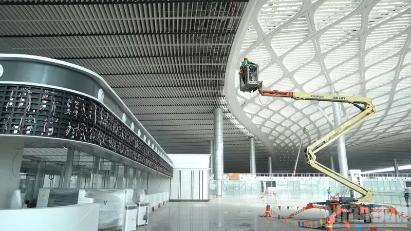 Airport terminal and runways under construction